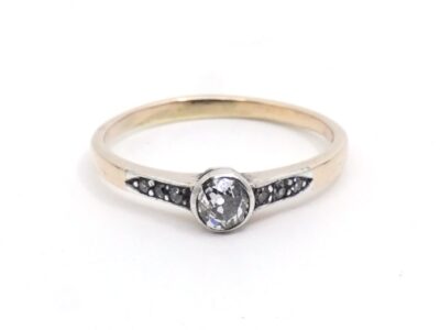 Ring tvåfärgat Guld 14K med diamanter