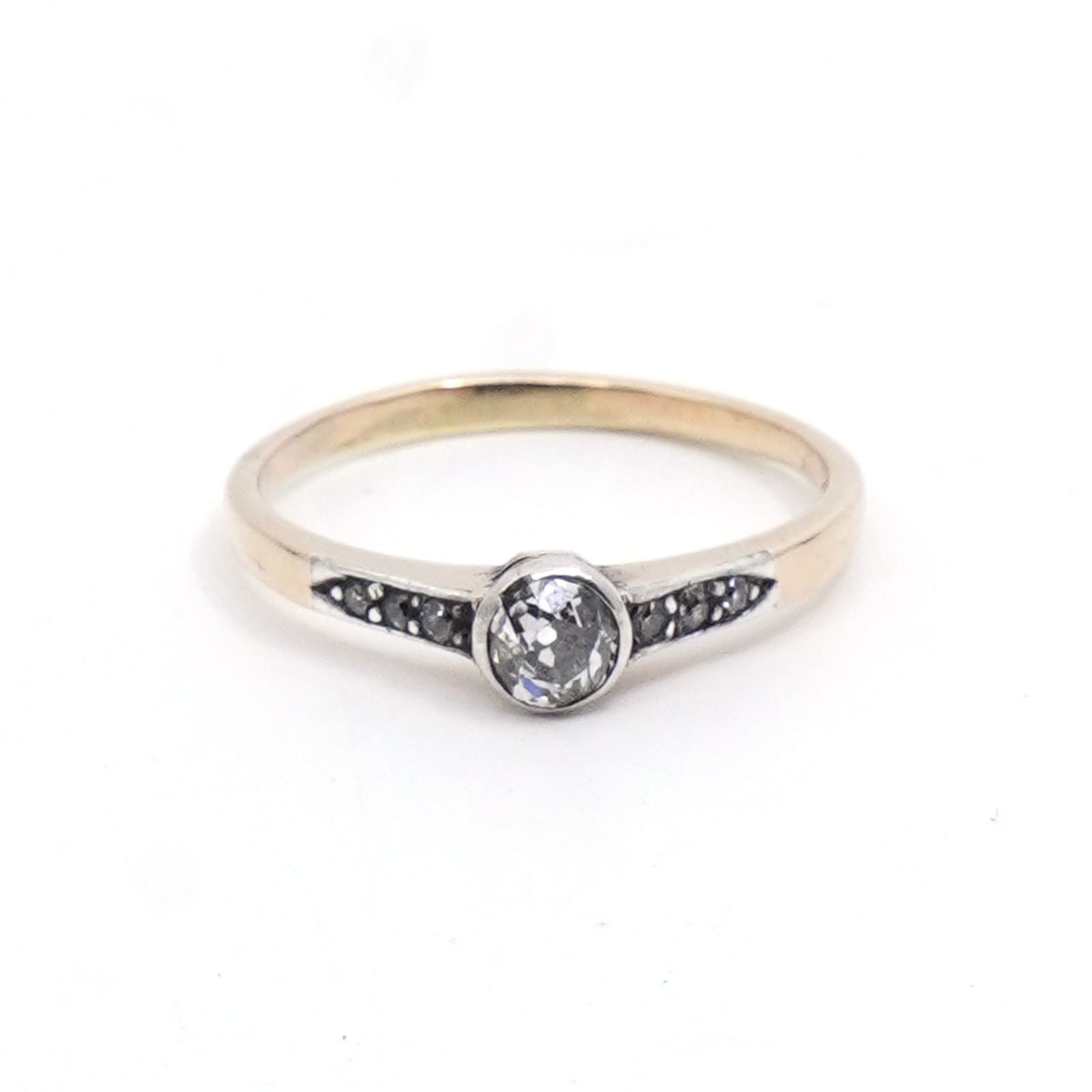 Ring tvåfärgat Guld 14K med diamanter