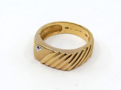 Klackring Tvåfärgat Guld 14K Med diamant