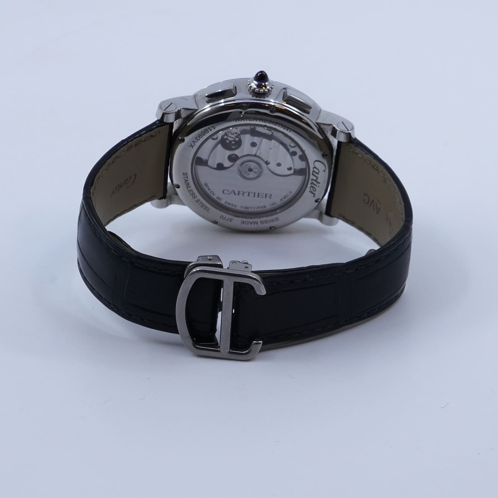 Armbandsur Cartier Rotonde 40mm stål automat datum läderband ref: WSR00002 snr: 118693VX