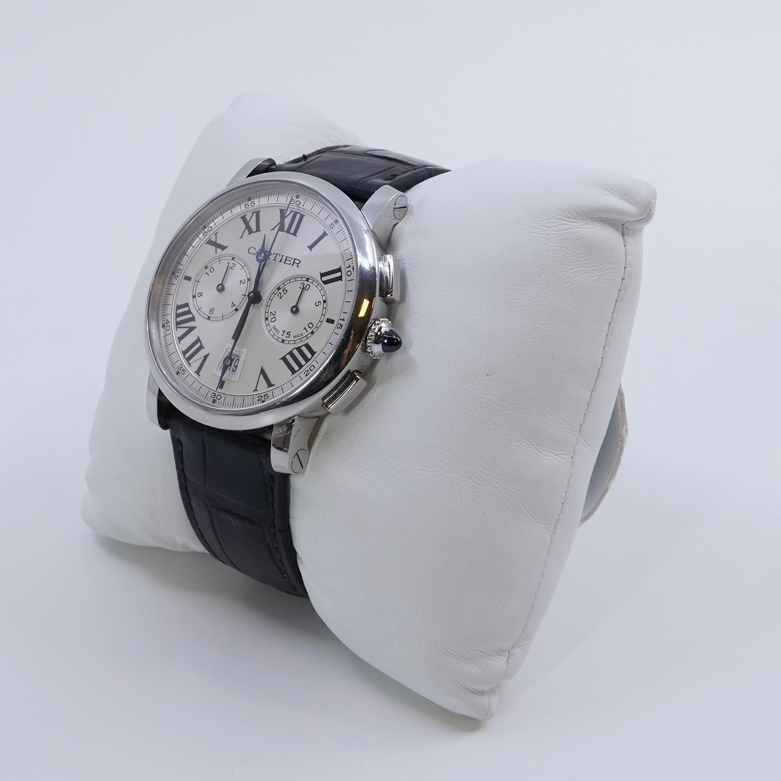 Armbandsur Cartier Rotonde 40mm stål automat datum läderband ref: WSR00002 snr: 118693VX