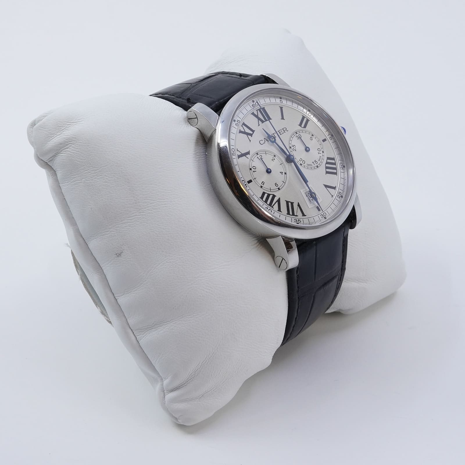 Armbandsur Cartier Rotonde 40mm stål automat datum läderband ref: WSR00002 snr: 118693VX