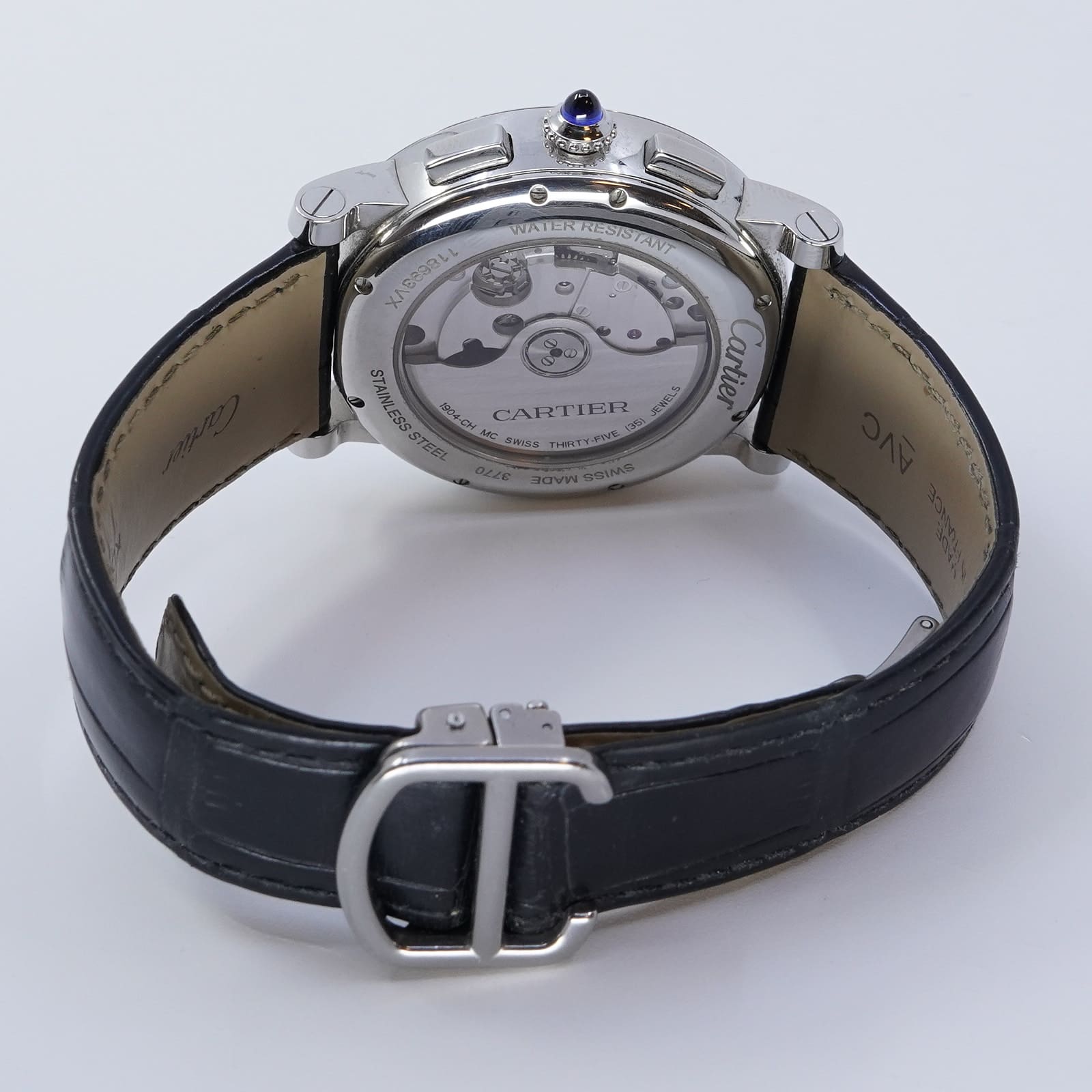Armbandsur Cartier Rotonde 40mm stål automat datum läderband ref: WSR00002 snr: 118693VX