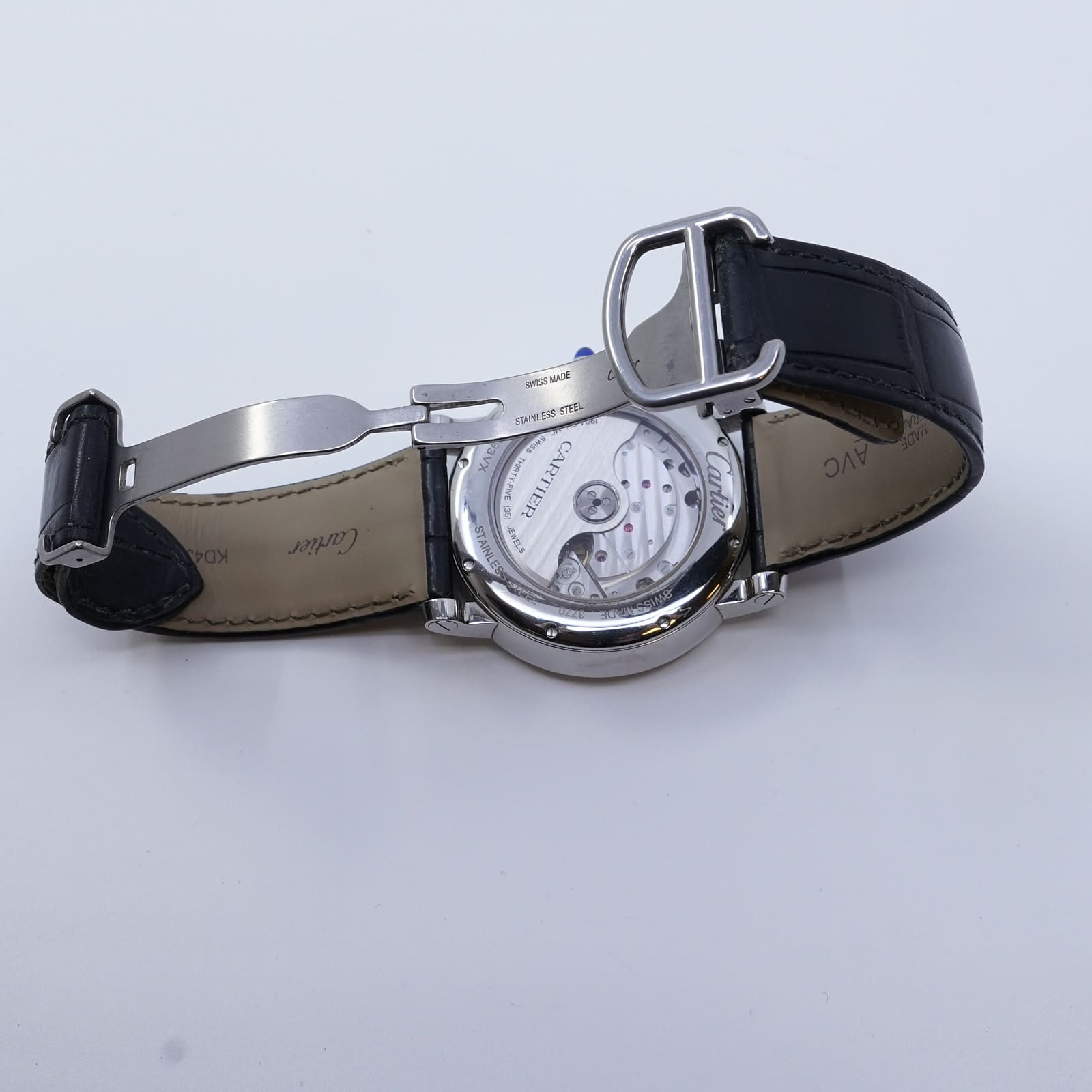 Armbandsur Cartier Rotonde 40mm stål automat datum läderband ref: WSR00002 snr: 118693VX