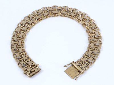 Armband X-länk med stav 18K 22,3g Längd 19cm Bredd 12mm