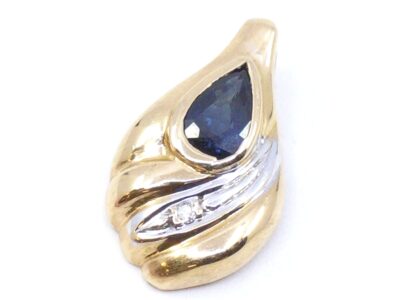 Hänge med diamant 1x ca 0,01ct & troligtvis blå safir