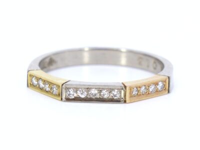 Alliansring Fyrkantig med diamanter 13x ca 0,01ct