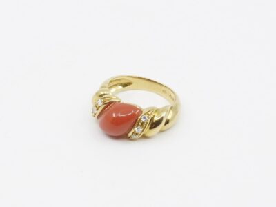 Ring Guld 18K brv7g Ø16½ med sten och diamanter