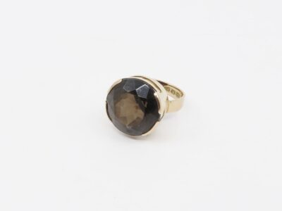 Ring Guld 14K brv 6,2g Ø16 med brun sten