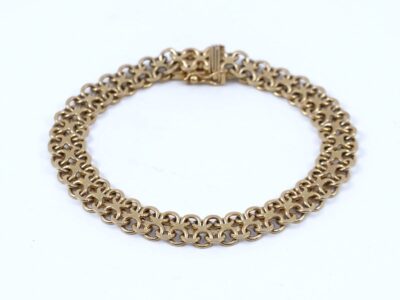 Armband X-Länk Med kistlås Guld 18K 17,6g Längd 19cm Bredd 9mm