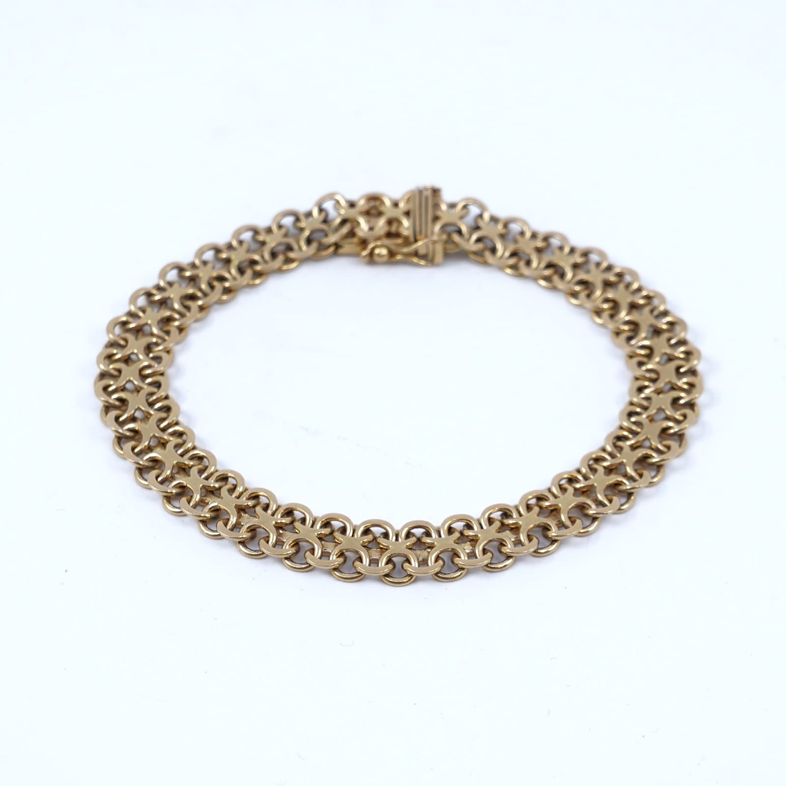 Armband X-Länk Med kistlås Guld 18K 17,6g Längd 19cm Bredd 9mm