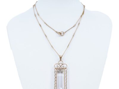 Halskedja & hänge med Bergskristall 18K - design Stigbert