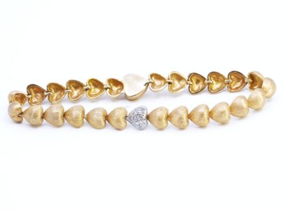 Armband med diamanter 18K - borstad yta 18cm