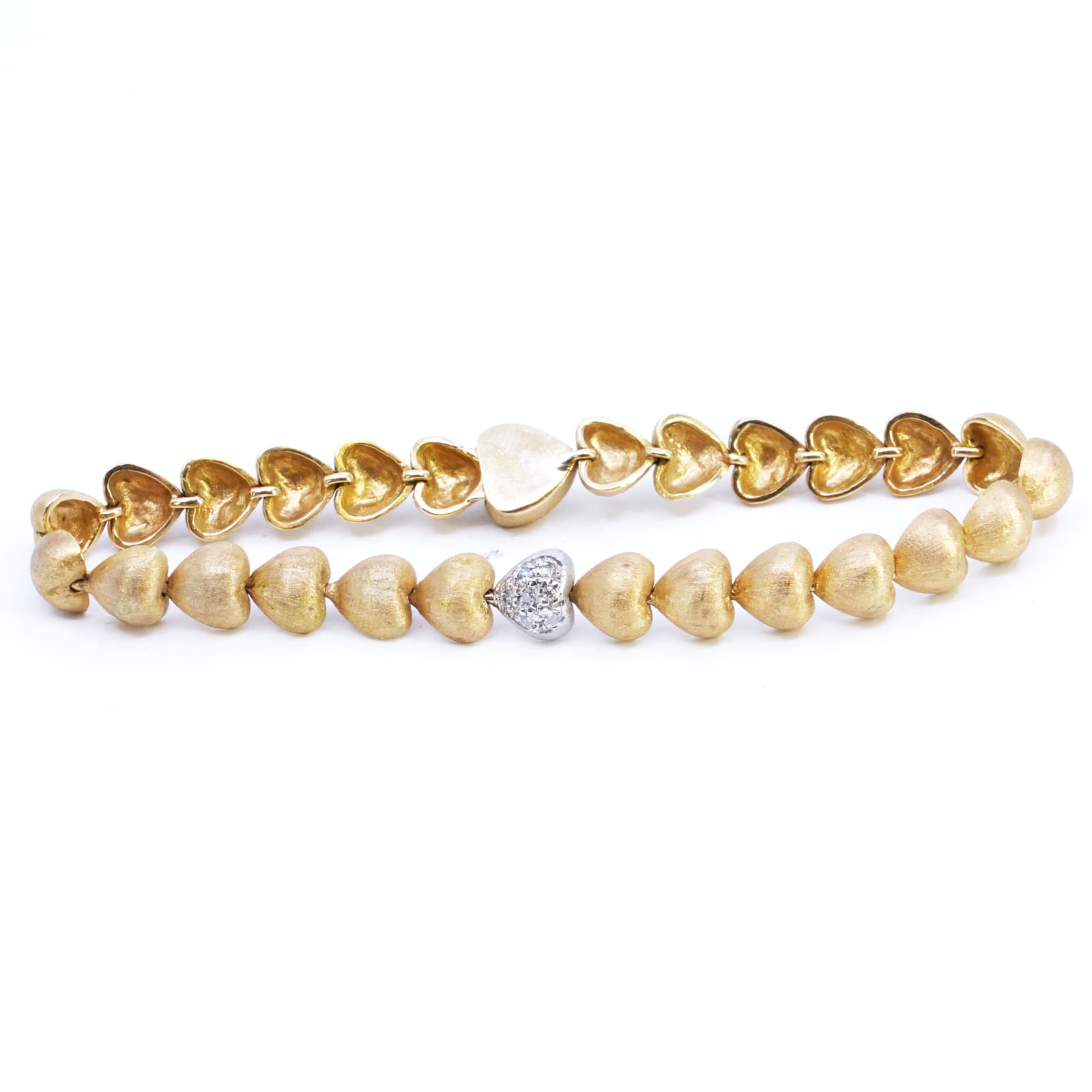 Armband med diamanter 18K - borstad yta 18cm