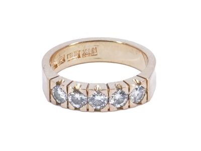 Alliansring med diamanter 0,38ct - totalt 18K Ø13¾
