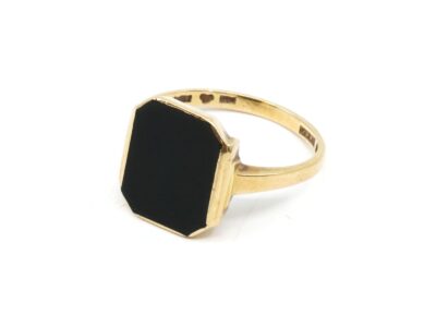 Klackring Guld 18K Med Onyx sten