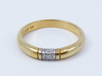 Ring Guld 18K 5,2g Ø18,75 Med diamanter 6xca0,015