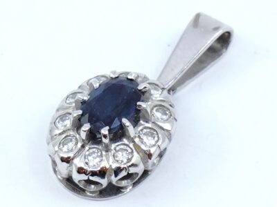Hänge Vitguld 18K med diamanter & sten