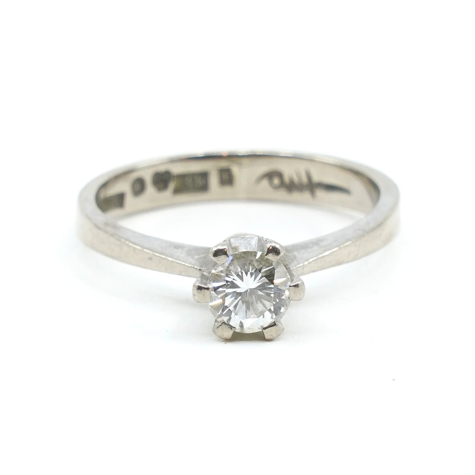 Ring Vitguld 18K Ø17,25 med diamant 1xca0,48ct