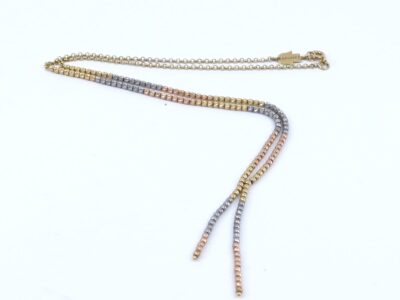 Collier Trefärgat Guld 18K 6,0g Längd 41cm Bredd 2mm