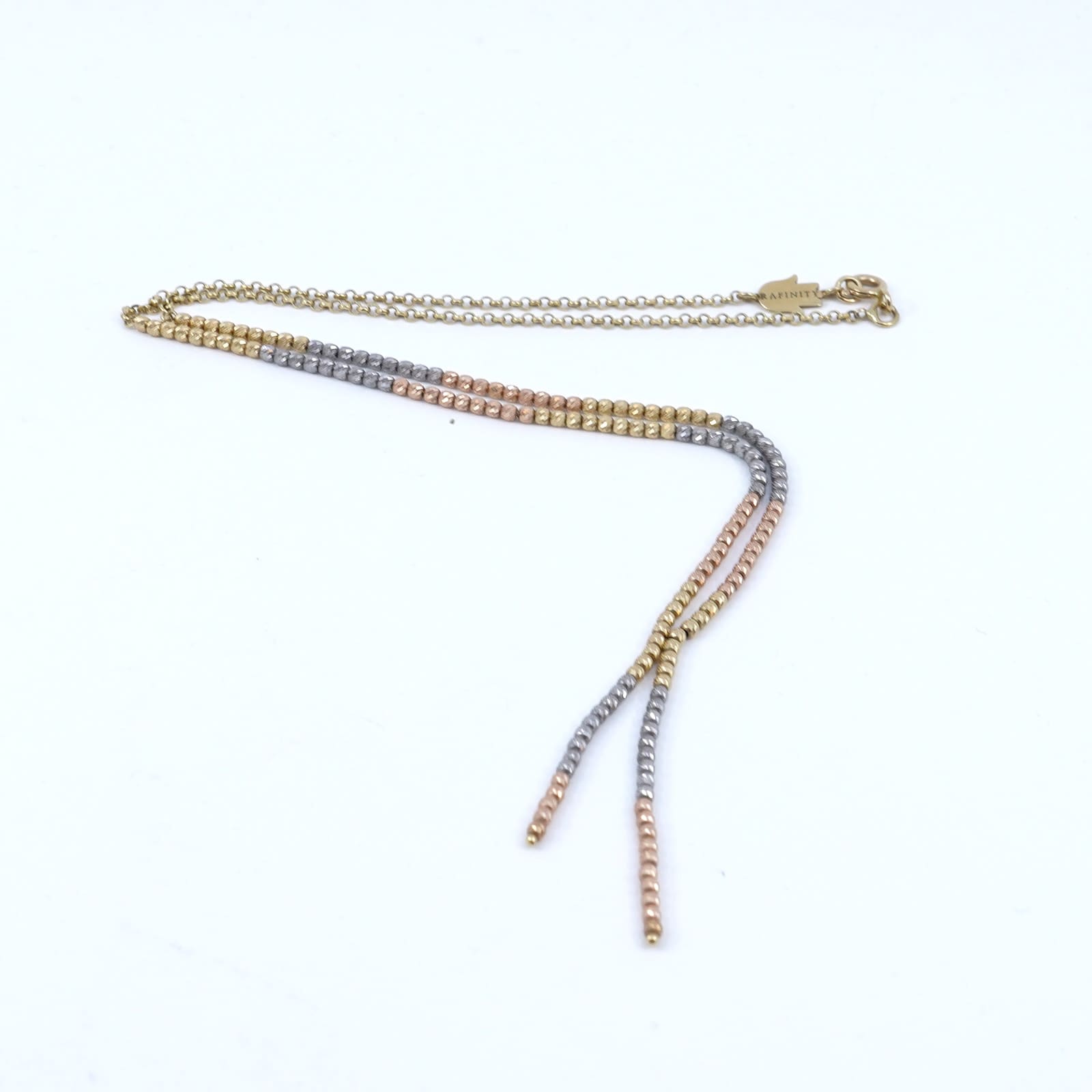Collier Trefärgat Guld 18K 6,0g Längd 41cm Bredd 2mm