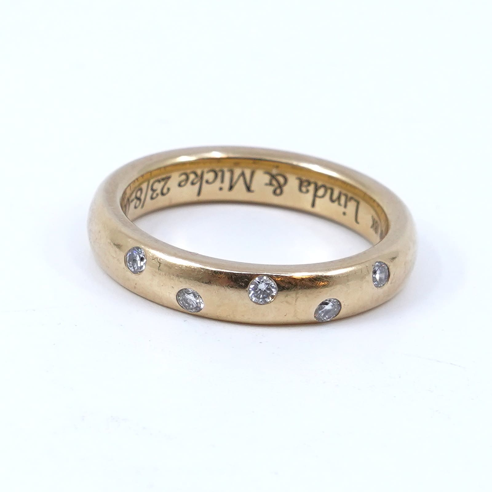 Ring med diamanter 5xca0,03ct 18K 6,9g