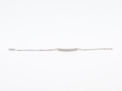 Armband vg med vita stenar Guld 18K 6,4g, 18cm