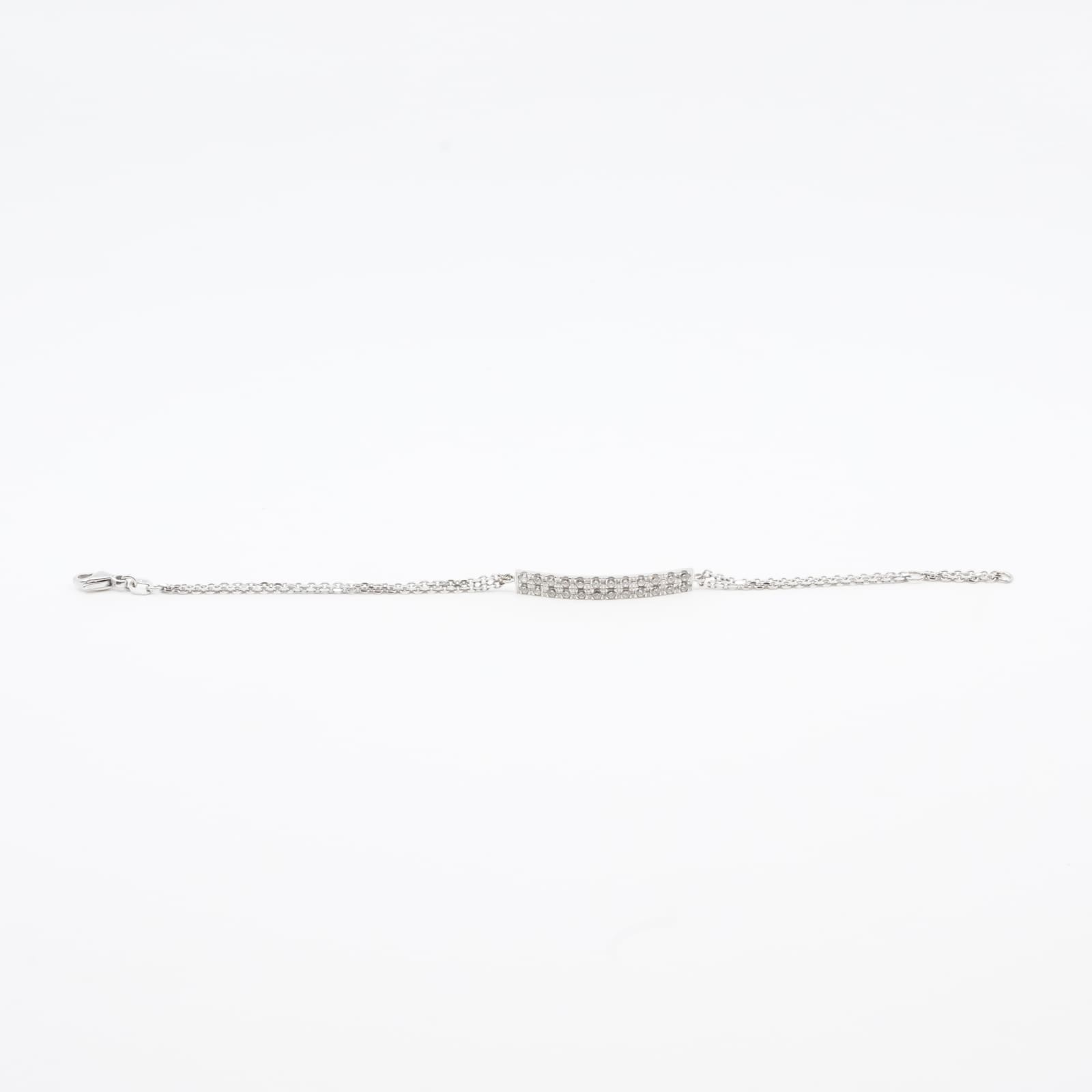 Armband vg med vita stenar Guld 18K 6,4g, 18cm