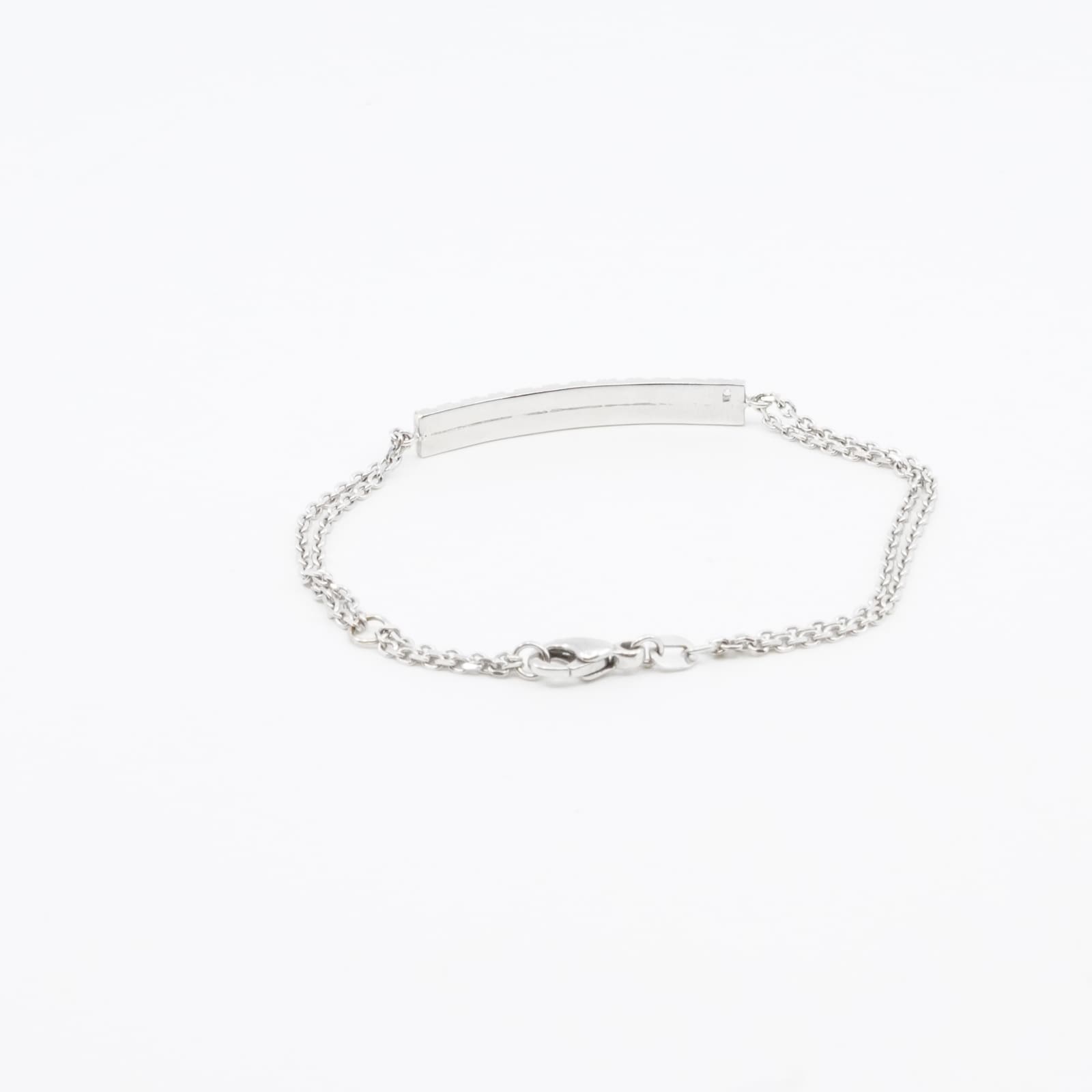 Armband vg med vita stenar Guld 18K 6,4g, 18cm