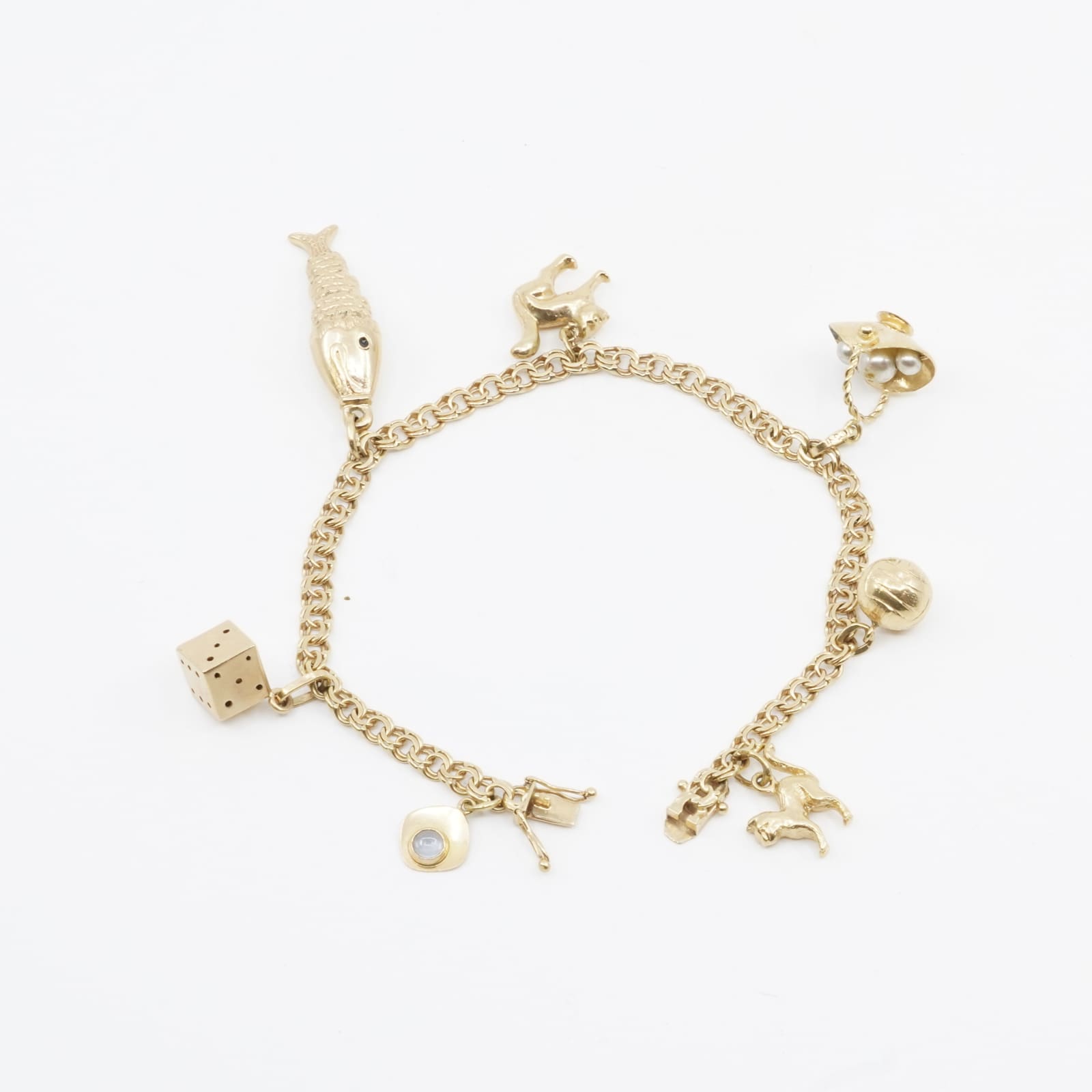 Armband Bismarck med berlocker Guld 18K 16,7g, 19cm