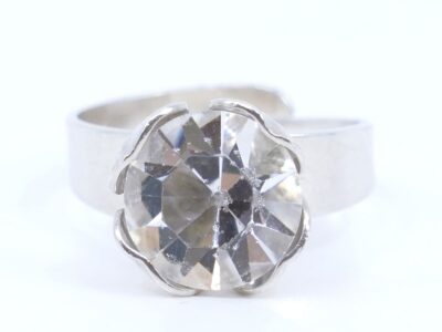 Ring med sten S925 brv 4,6g Øställbar