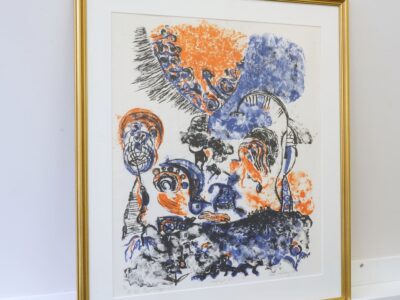 Paul Holsby (1921-2007) Grafiskt blad/ handtryck-lito HC VII/XX "Äppelkungens rike"