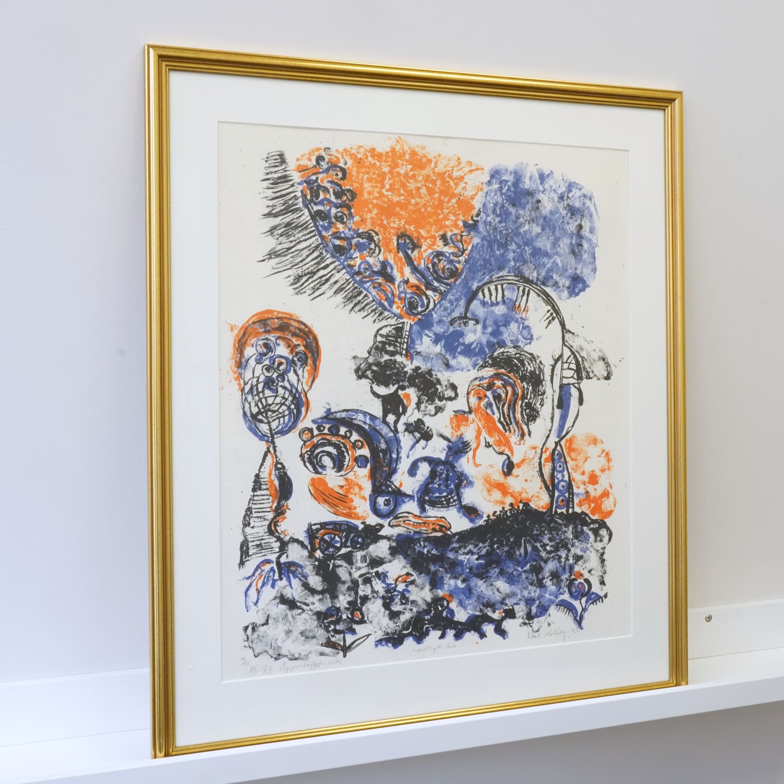 Paul Holsby (1921-2007) Grafiskt blad/ handtryck-lito HC VII/XX "Äppelkungens rike"
