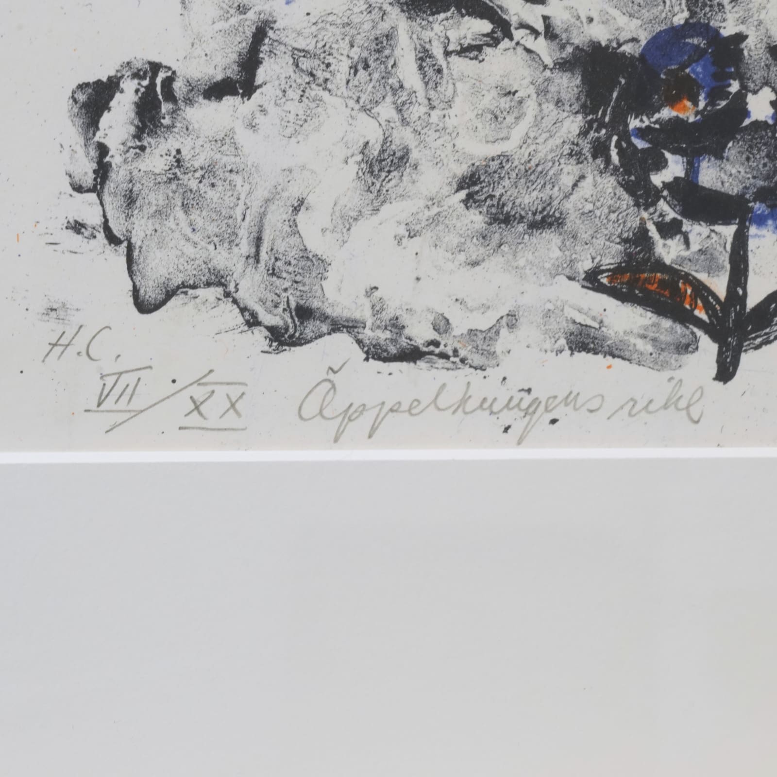 Paul Holsby (1921-2007) Grafiskt blad/ handtryck-lito HC VII/XX "Äppelkungens rike"