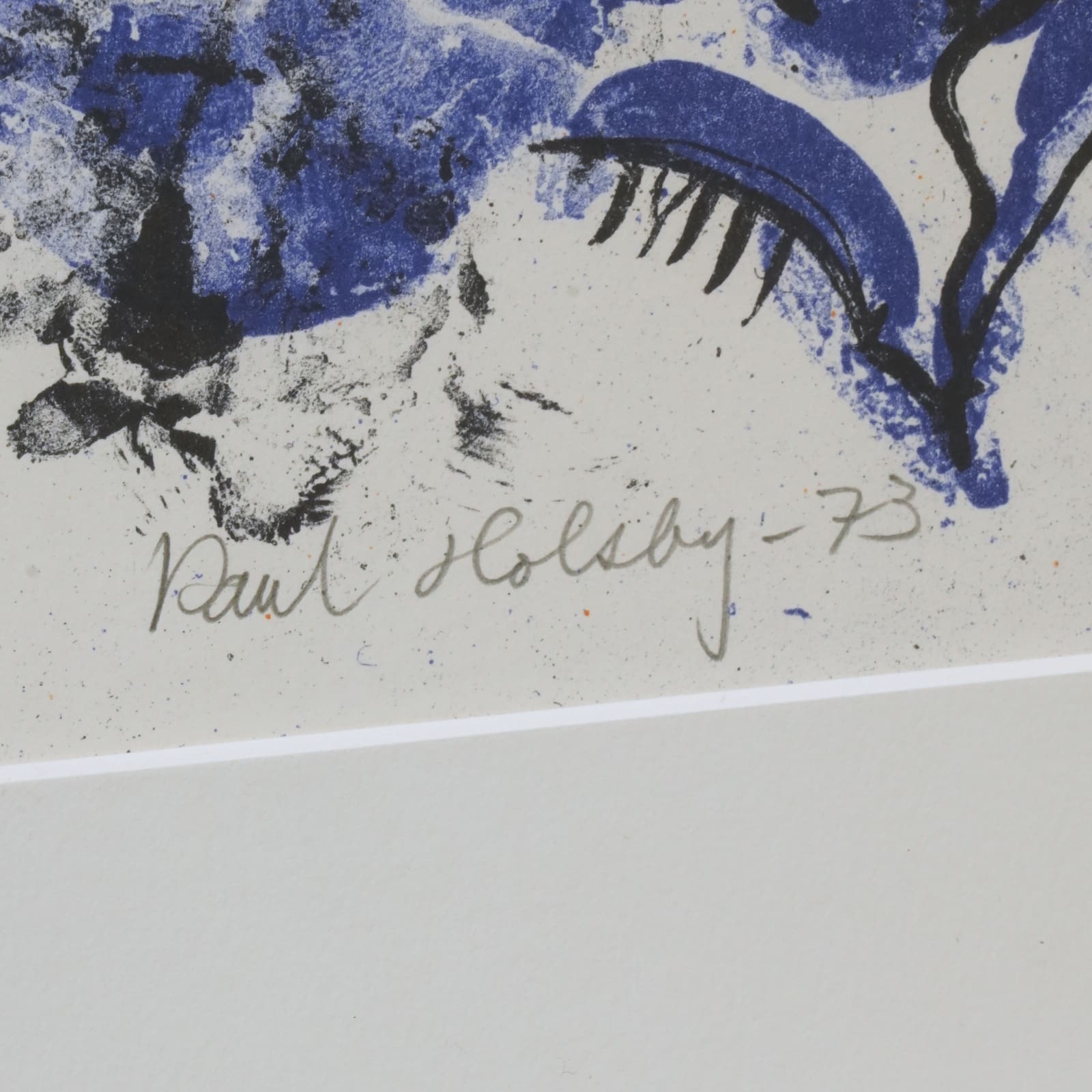Paul Holsby (1921-2007) Grafiskt blad/ handtryck-lito HC VII/XX "Äppelkungens rike"