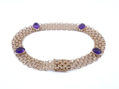 Armband X-länk med stenar Guld 18K 15,6g, 20,5cm, kistlås