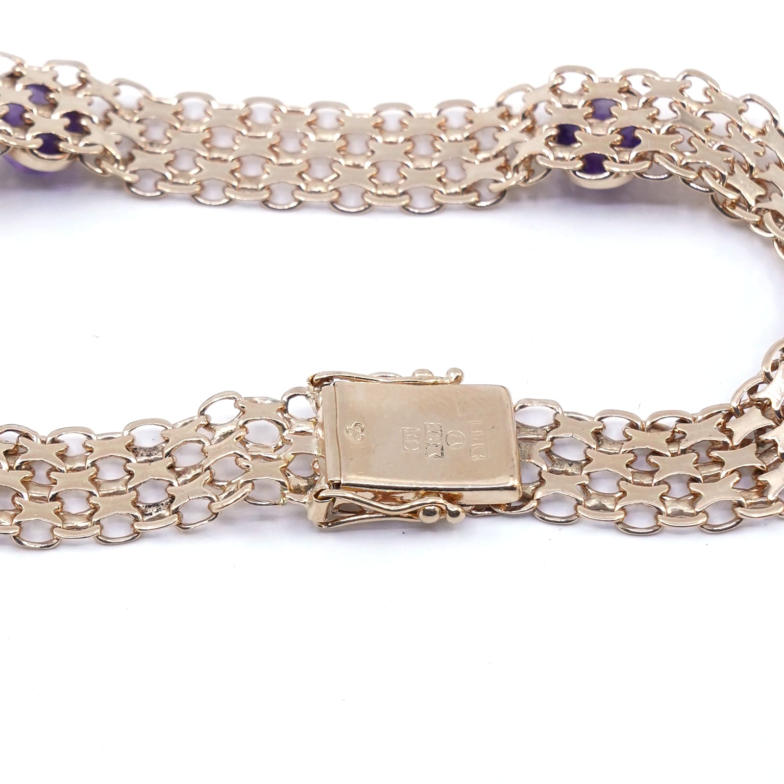 Armband X-länk med stenar Guld 18K 15,6g, 20,5cm, kistlås