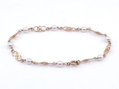 Armband med odlade pärlor Guld 18K 4,6g, 20,5cm