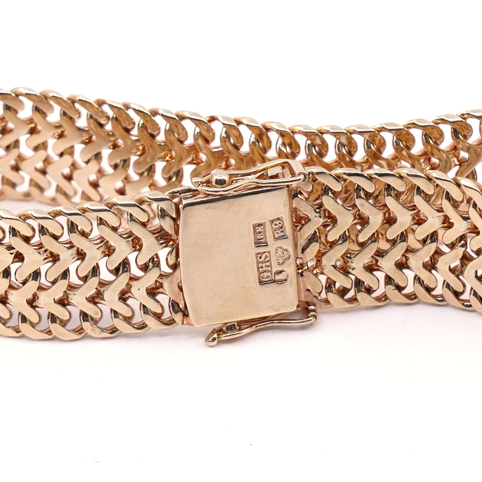Armband Fiskben Guld 18K 36g, 19cm kistlås