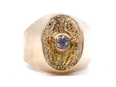 Ring  med sten Guld 14K 4,1g Ø17,25