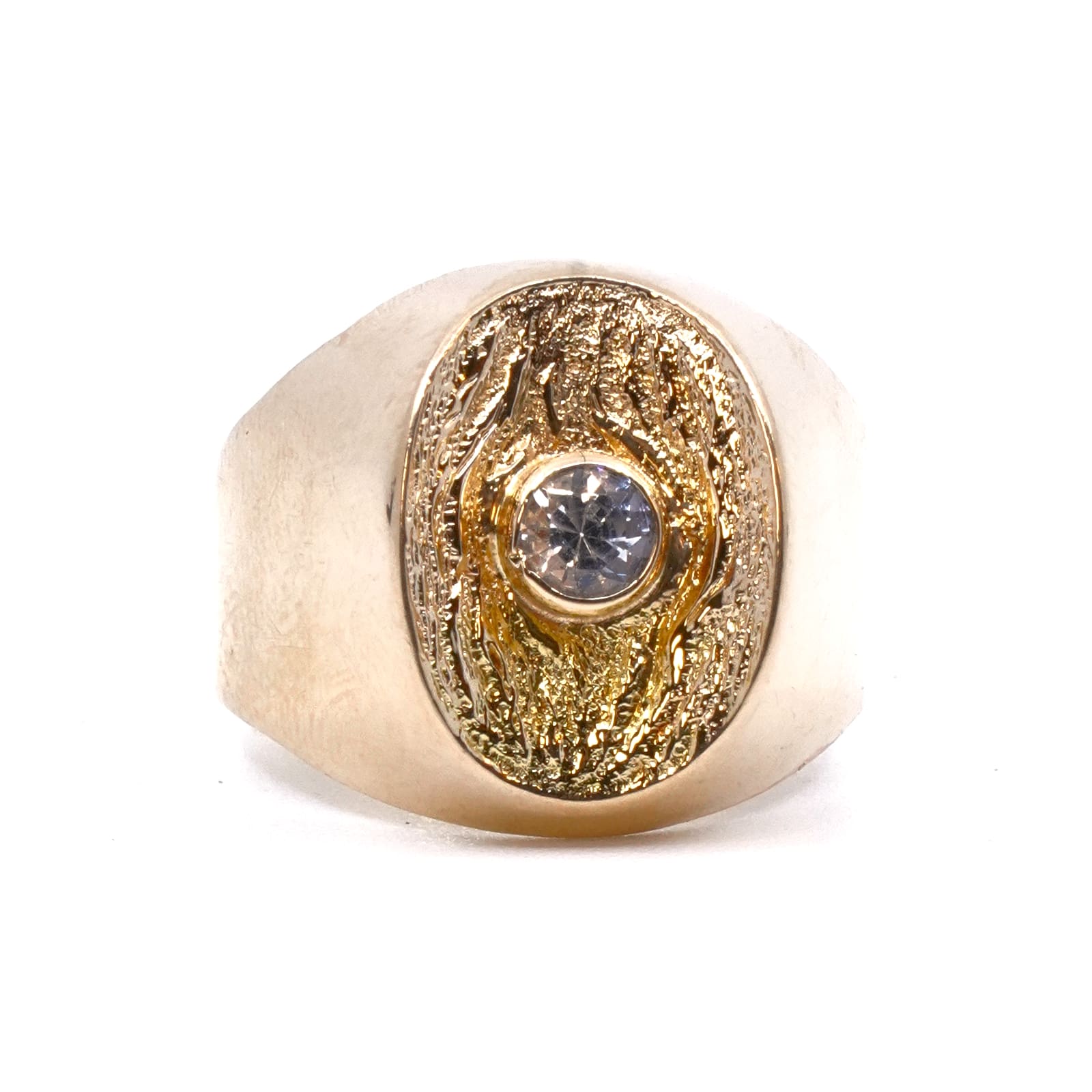 Ring med sten Guld 14K 4,1g Ø17,25