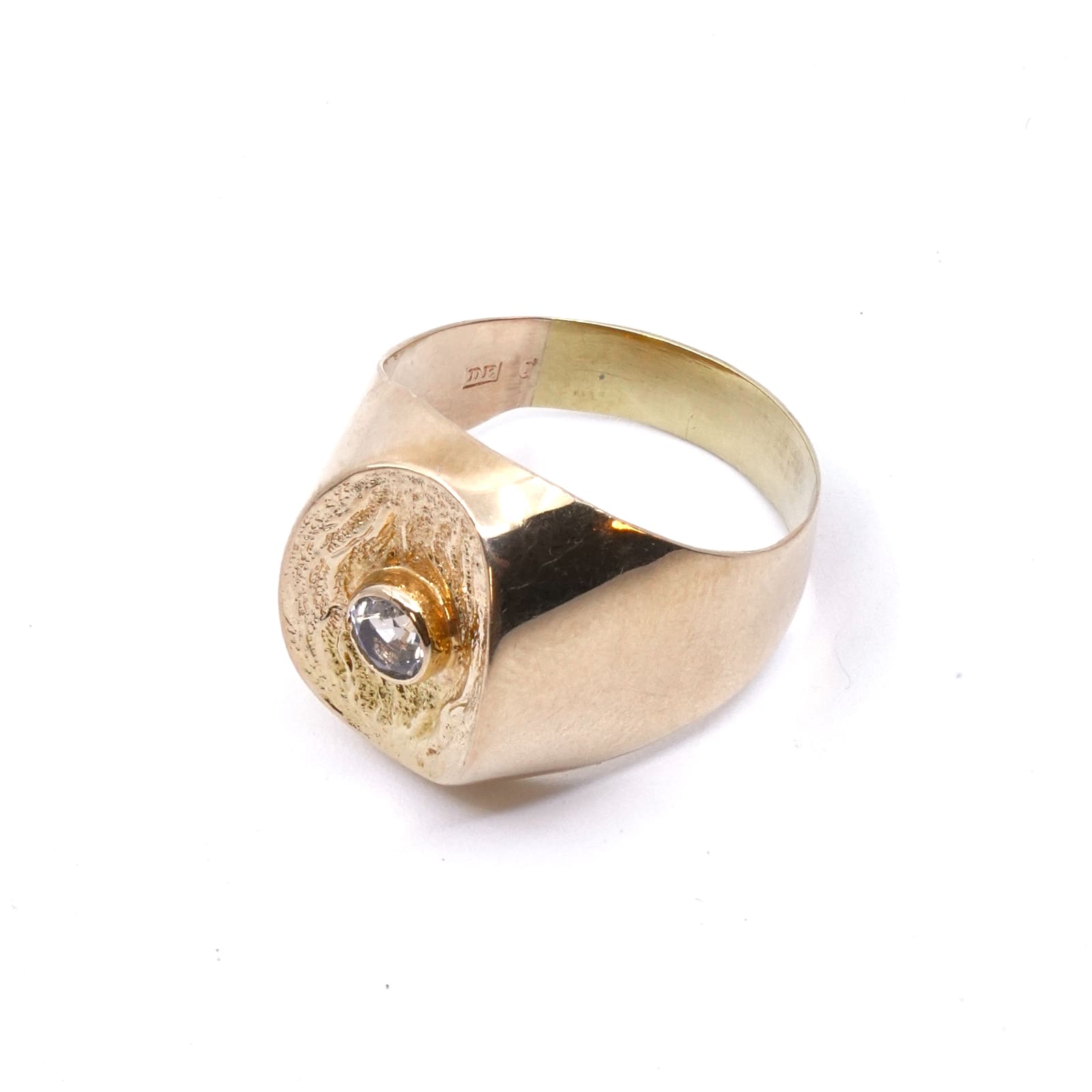 Ring med sten Guld 14K 4,1g Ø17,25