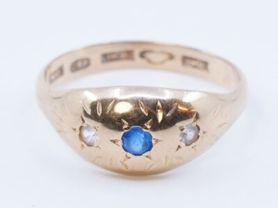 Ring Guld med stenar 18K 3g Ø19,5