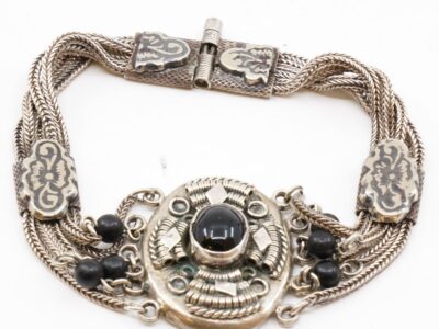 Armband Silver S900 brv24g 18cm med stenar