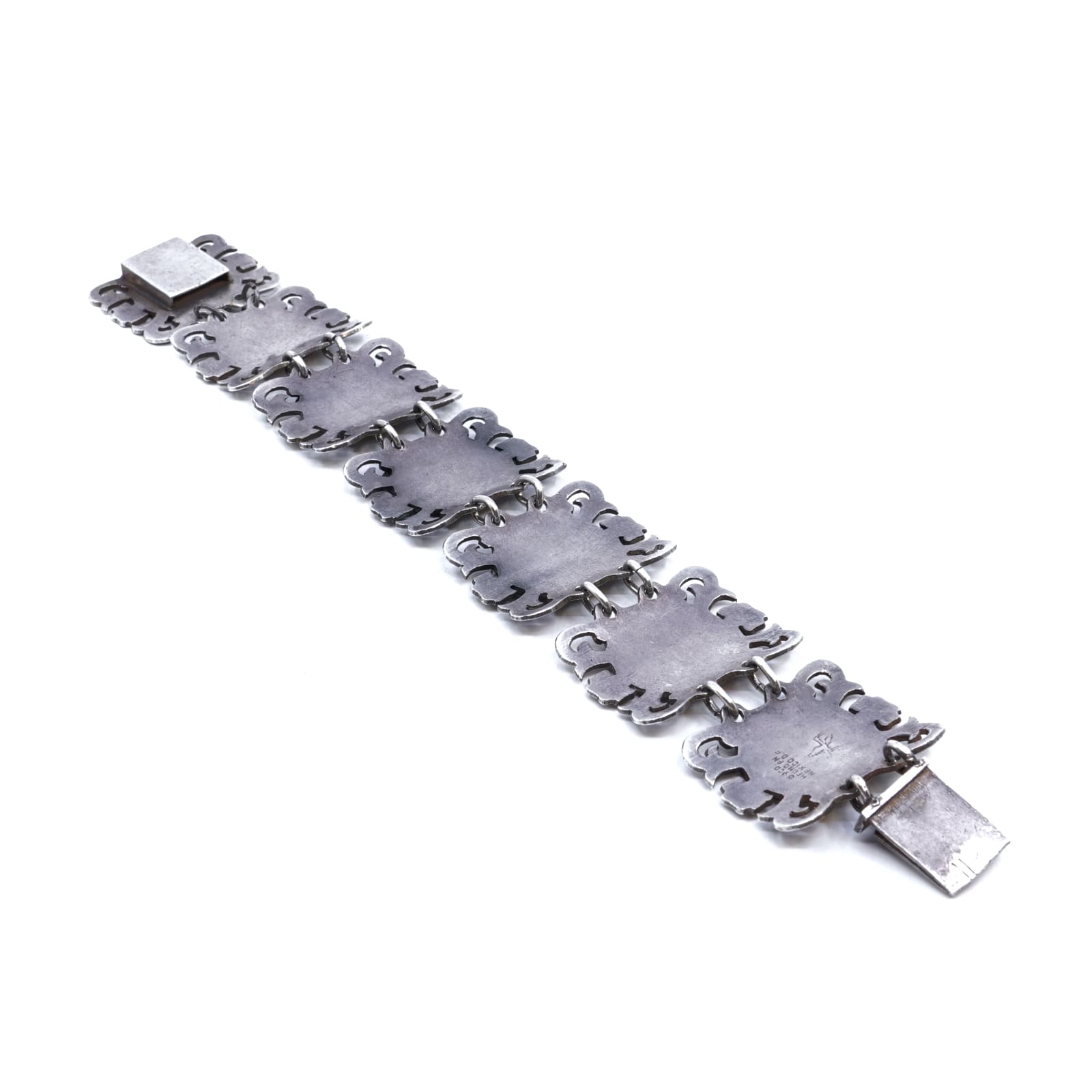 Armband med förgyllda plattor - Aztek/Mayasymboler (Mexiko) S925 18,5cm