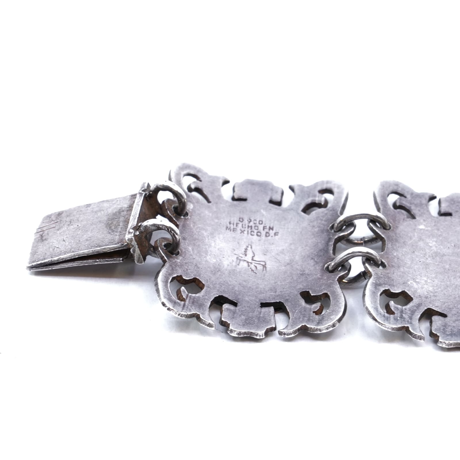 Armband med förgyllda plattor - Aztek/Mayasymboler (Mexiko) S925 18,5cm