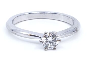Solitärring med 0,35ct diamant 18K vitguld Ø16½