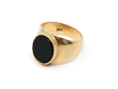 Klackring Guld 18K Med svart sten