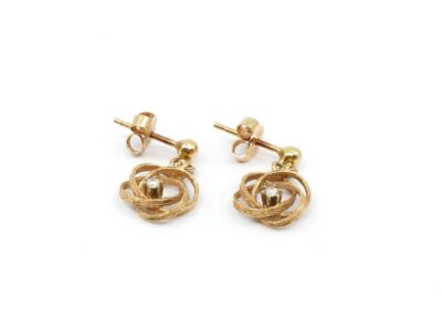 Örhängen Guld 18K Med vita stenar
