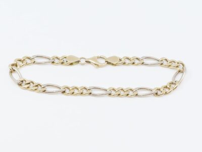Armband Figaro tvåfärgat ihålig